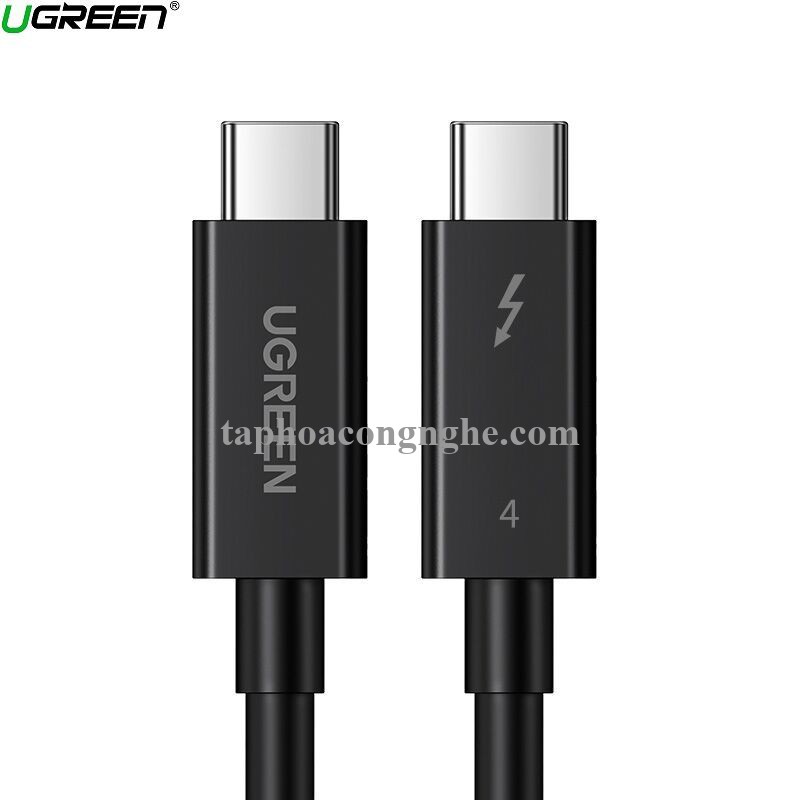 Ugreen 30389 0.8M Thunderbolt 4 cáp 8k 60hz hỗ trợ 40Gbps 100W PD màu đen US501 30030389
